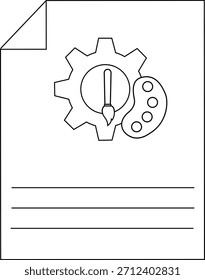 Paleta de arte y Ilustración vectorial de icono de pincel
