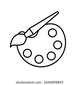 Art palette icon. Black vector illustration.