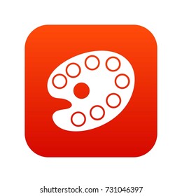Art palette icon digital red for any design isolated on white vector illustration