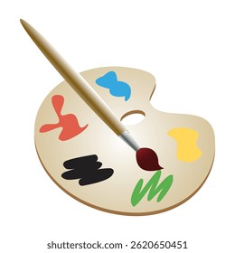 An art palette icon. Paint palette brush. Creativity and development. Symbol of an artist's tool, creative emblem. Vector illustrations EPS 10