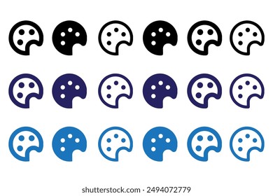 Art Palette Icon Seamless Pattern, Color Paint Mixing Palette Icon Vector Art Illustration.
