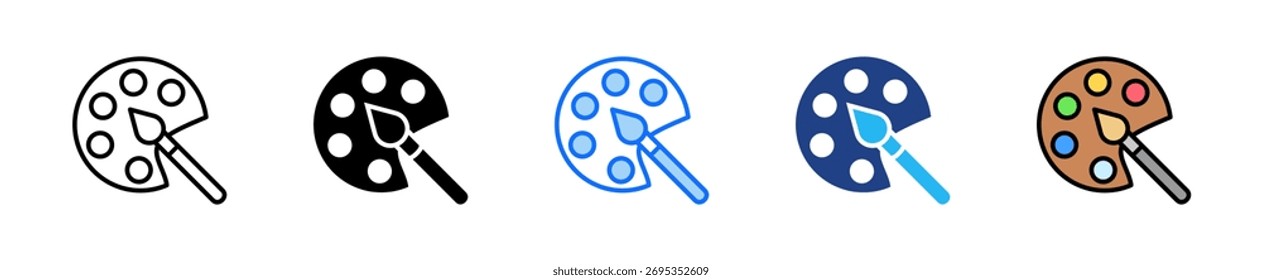 Art Palette Icon Set Multiple Style Collection