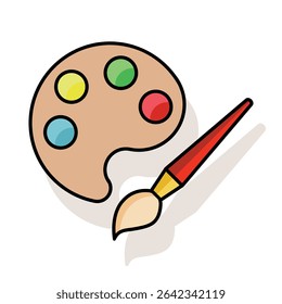 Art palette icon. Vector illustration.