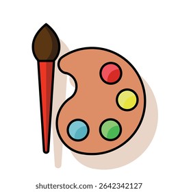 Art palette icon. Vector illustration.