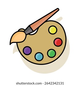Art palette icon. Vector illustration.