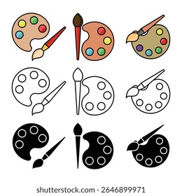 Art palette icon. Vector illustration.