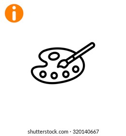 Art palette with paint brooch icon