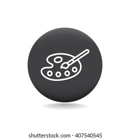 Art palette with paint brooch icon