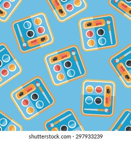 Art palette with paint brush flat icon,eps 10 seamless pattern background