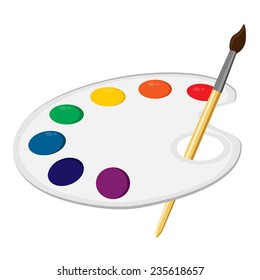 Art palette, paint palette, art supplies, color palette, palette vector