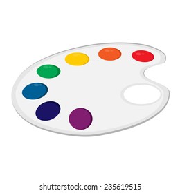 Art palette, paint palette, art supplies, color palette, palette vector