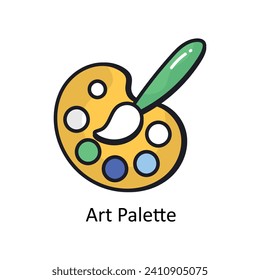 Art palette vector filled outline doodle Design illustration. Symbol on White background EPS 10 File