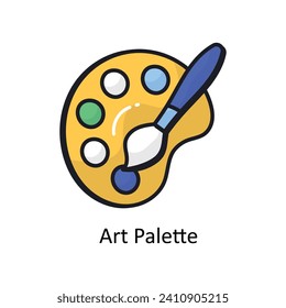 Art Palette vector filled outline doodle Design illustration. Symbol on White background EPS 10 File