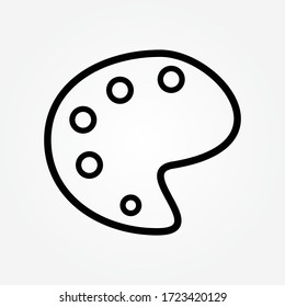 Icono de línea vectorial de la paleta de arte