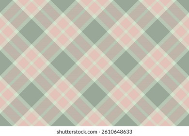 Art pattern check tartan, 50s plaid texture background. Calm vector seamless fabric textile in light and pastel colors palette.