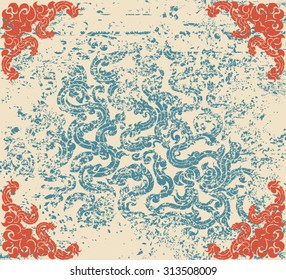 Art pattern greeting card grunge style vector abstract background