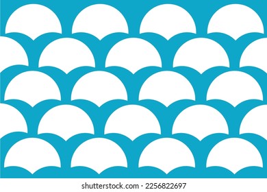 Patrón de arte: ola blanca en el fondo azul del mar 