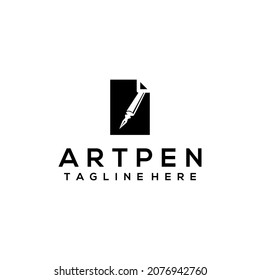 Art pen logo concept vector isolated in white background