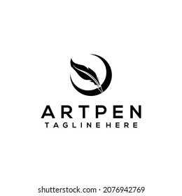 Art pen logo concept vector isolated in white background