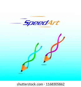 art pencil illustration vector, design idea symbol, speed art vector