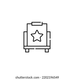 Art, picture, drawing on canvas. Vector sign drawn in flat style. Suitable for sites, stores, apps. Editable stroke. Line icon of star on canvas 