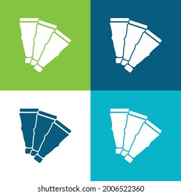 Pieza de arte como ventilador Plano cuatro colores conjunto de iconos mínimo