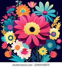 Art pink leaf vector flower