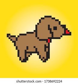 art pixel dog bit game pet red cute design