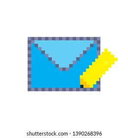 art pixel icon envelope pencil