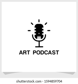 art podcast logo design concept, technology logo design vector