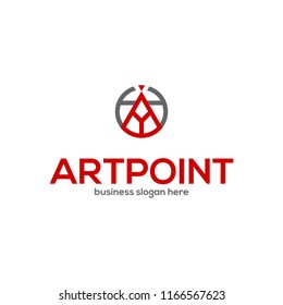 Art Point Letter A Abstract Logo. Symbol Logo Element