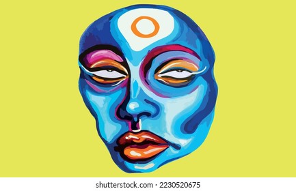 art portrait colorful sulky background