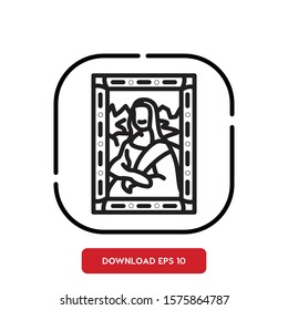 Art portrait symbol, the mona lisa outline vector icon. Modern, simple flat vector illustration for web site or mobile app