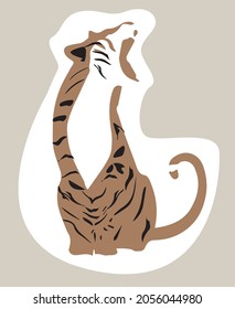 art, post for the new year 2022 and Christmas with the main character of the tiger, for the holidays, signs or banners and cards for your projects and other themes with the tiger