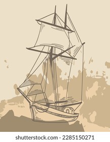 art poster transportation of vintage illustration style