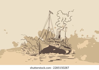 art poster transportation of vintage illustration style