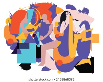 Art posters for the exhibition of painting, sculpture and music. Vector illustration of abstract background, roman column, greek sculpture, chess horse pattern for summer background