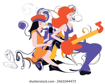 Art posters for the exhibition of painting, sculpture and music. Vector illustration of abstract background, roman column, greek sculpture, chess horse pattern for buble paint