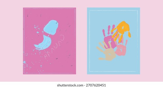 Carteles de arte con la mano EPS