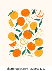 Art print. Abstract tangerines. Modern design for posters, cards, cover, t shirt and more - Shutterstock ID 2256034717