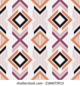 Art Print of Ikat Diamond Decorative Indian ethnic style floral design for print