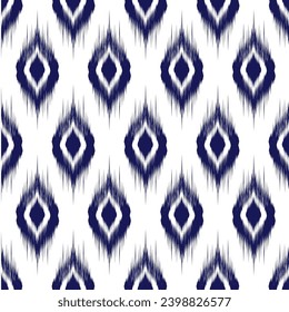 Kunstdruck von Ikat Nahtloses Muster Design für Hintergrund, Teppich, Tapete, Kleidung, Umhüllung, Batik, Stoff, Vektorgrafik.Stickereistil.