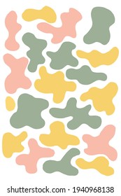 Art print pattern with abstract camouflage spots, vector illustration. Texture for children's prints of clothes, fabrics, textiles.