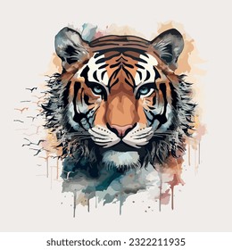 The art print of a tiger with an African motif 