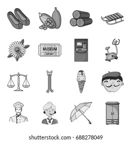 Art, profession, golf, fitness and other web icon in monochrome style. Italy, restaurant icons in set collection.