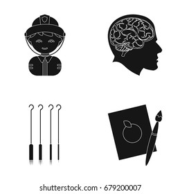 art, profession, hobby and other web icon in black style. leaf, paint, drawing, icons in set collection.