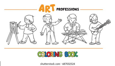 Art professions coloring book.