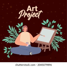 Art Project Illustration With Woman