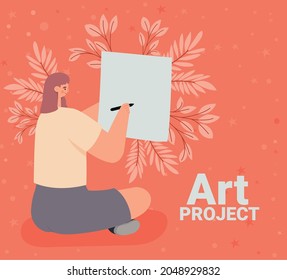 Art Project Poster With Woman