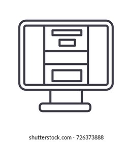 art project vector line icon, sign, illustration on background, editable strokes